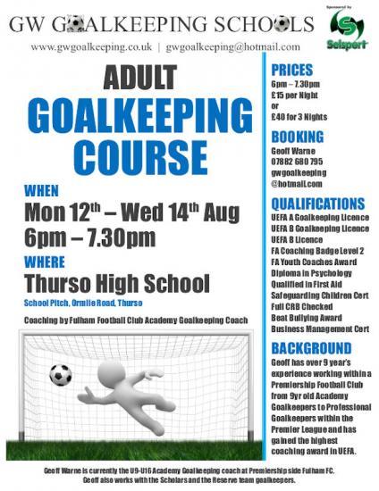 Photograph of Goalkeeping Course  - Adults