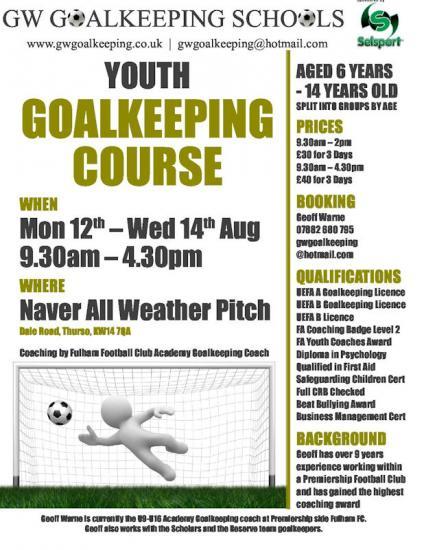 Photograph of Goal-keeping Course - Youth