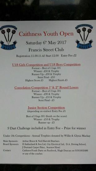 Photograph of Darts - Caithness Youth Open