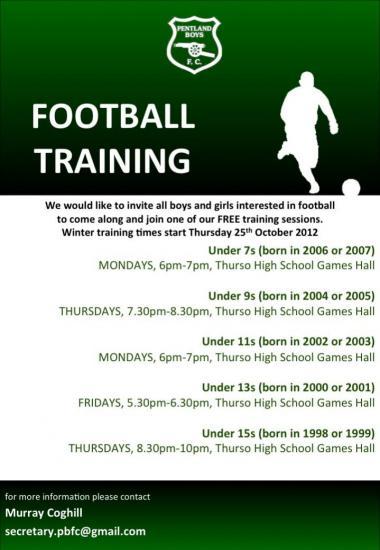 Photograph of Football Training In Thurso - Boys and Girls